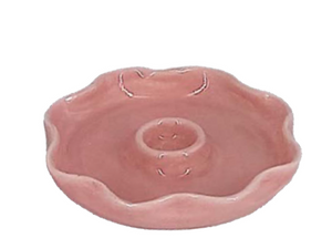 PINK SCALLOP CANDLE HOLDER