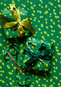 GREEN SPOTTY Giftwrap