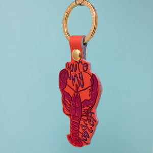 You're My Lobster Key Fob: Coral