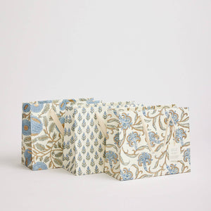 Hand Block Printed Gift Bags (Medium) - Blue Stone